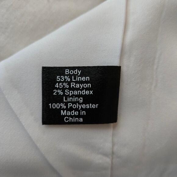 Lane Bryant The Bryant Linen Blend Blazer Size 16 White Summer Office Lagenlook - Picture 11 of 12